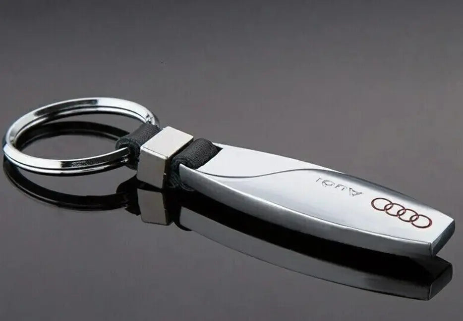 Audi Metal Droplet Keyring Silver WheelCapo