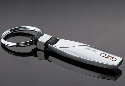 Audi Metal Droplet Keyring Silver WheelCapo