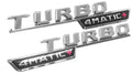 Mercedes Turbo 4matic+ Badges Silver WheelCapo
