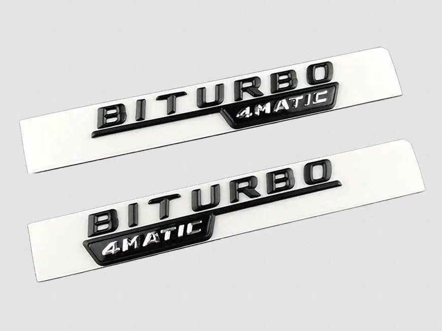 Mercedes Biturbo 4matic Badges Black WheelCapo