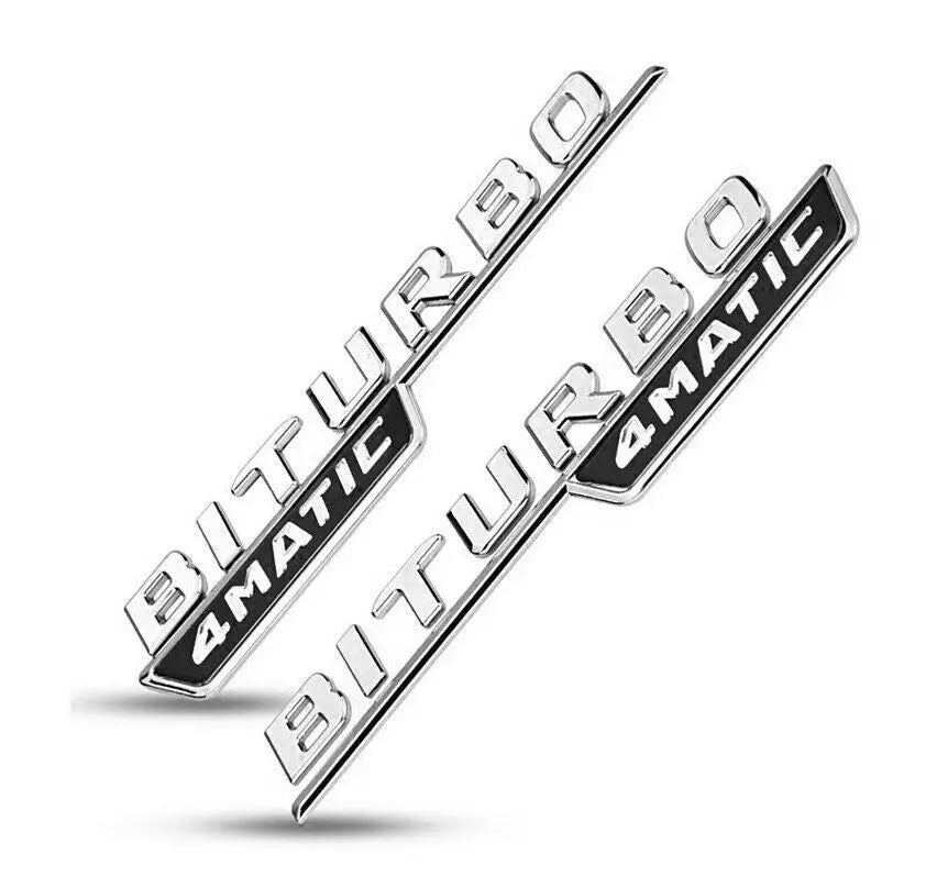 Mercedes Biturbo 4matic Badges Silver WheelCapo