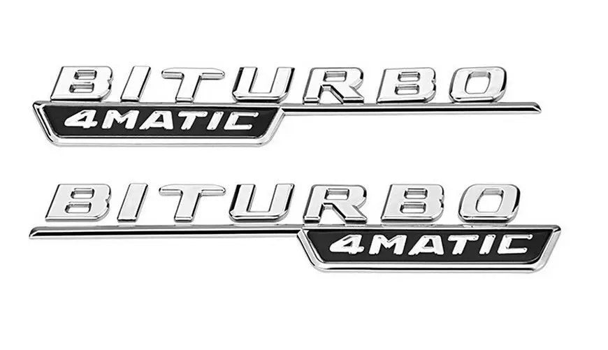 Mercedes Biturbo 4matic Badges Silver WheelCapo