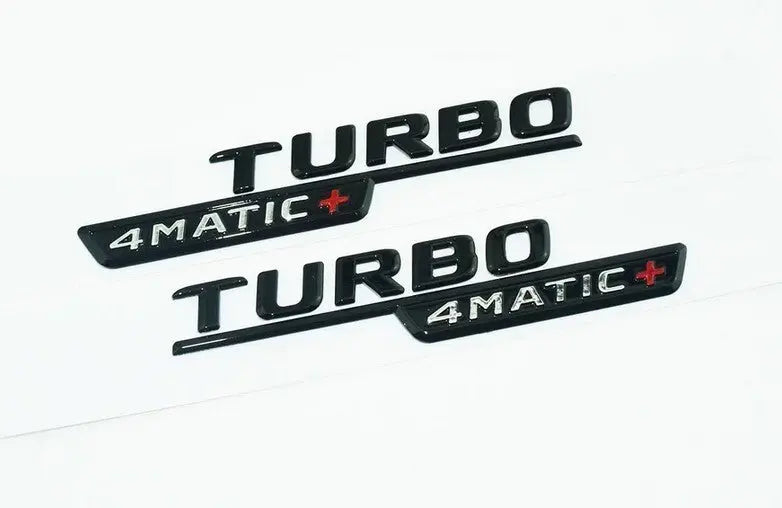 Mercedes Turbo 4matic+ Badges Black WheelCapo