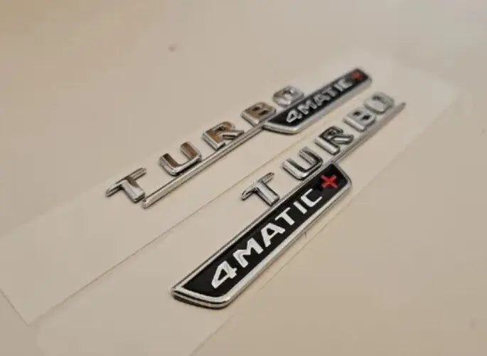 Mercedes Turbo 4matic+ Badges Silver WheelCapo