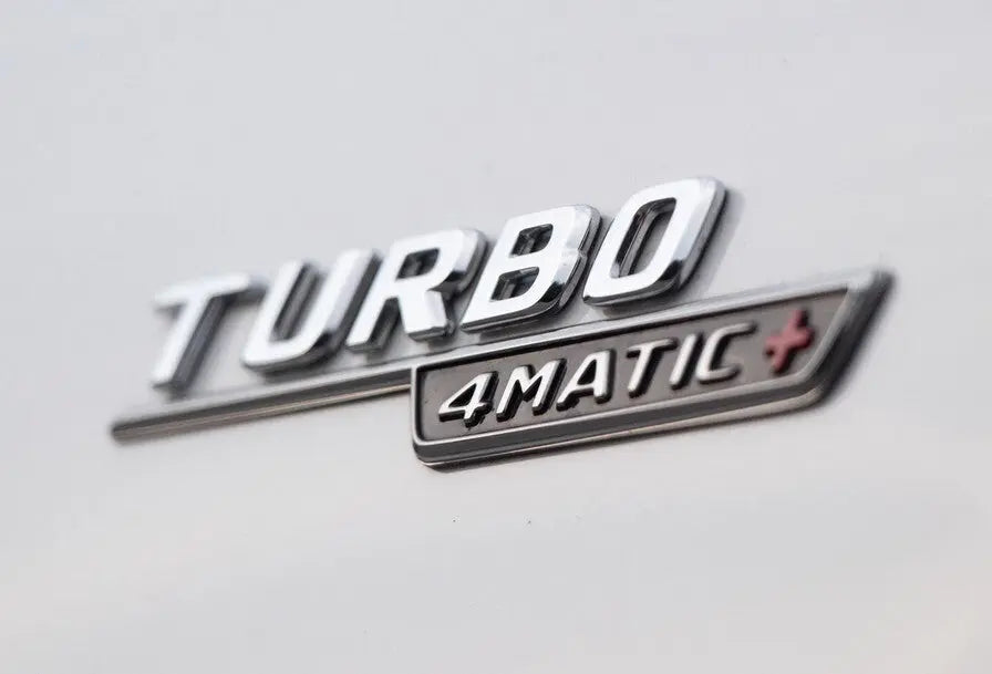Mercedes Turbo 4matic+ Badges Silver WheelCapo