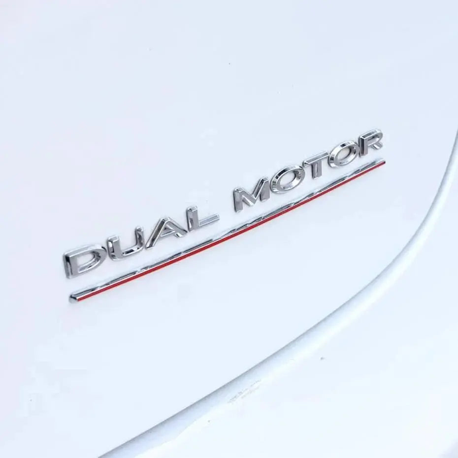 Tesla Dual Motor Badge Silver WheelCapo