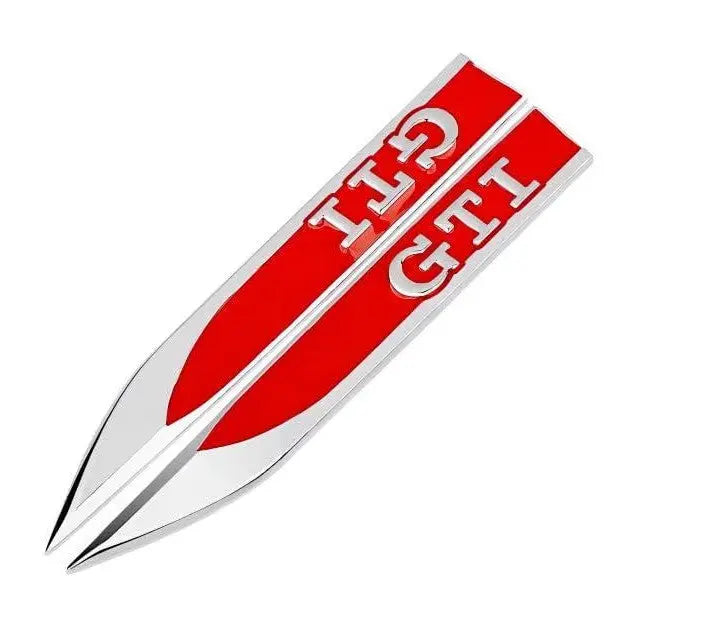VW Golf GTI Wing Badges Red WheelCapo