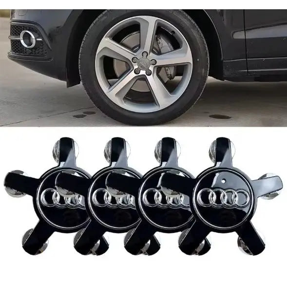 Audi Star Alloy Wheel Centre Caps Black 4F0601165N 135mm WheelCapo