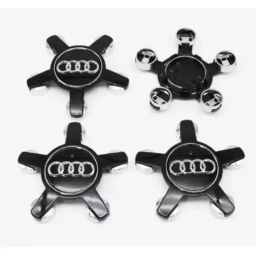 Audi Star Alloy Wheel Centre Caps Black 4F0601165N 135mm WheelCapo