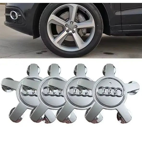 Audi Star Alloy Wheel Centre Caps Grey 4F0601165N 135mm WheelCapo