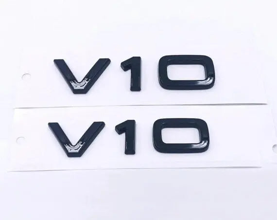 Audi V10 Badges Gloss Black Pair WheelCapo