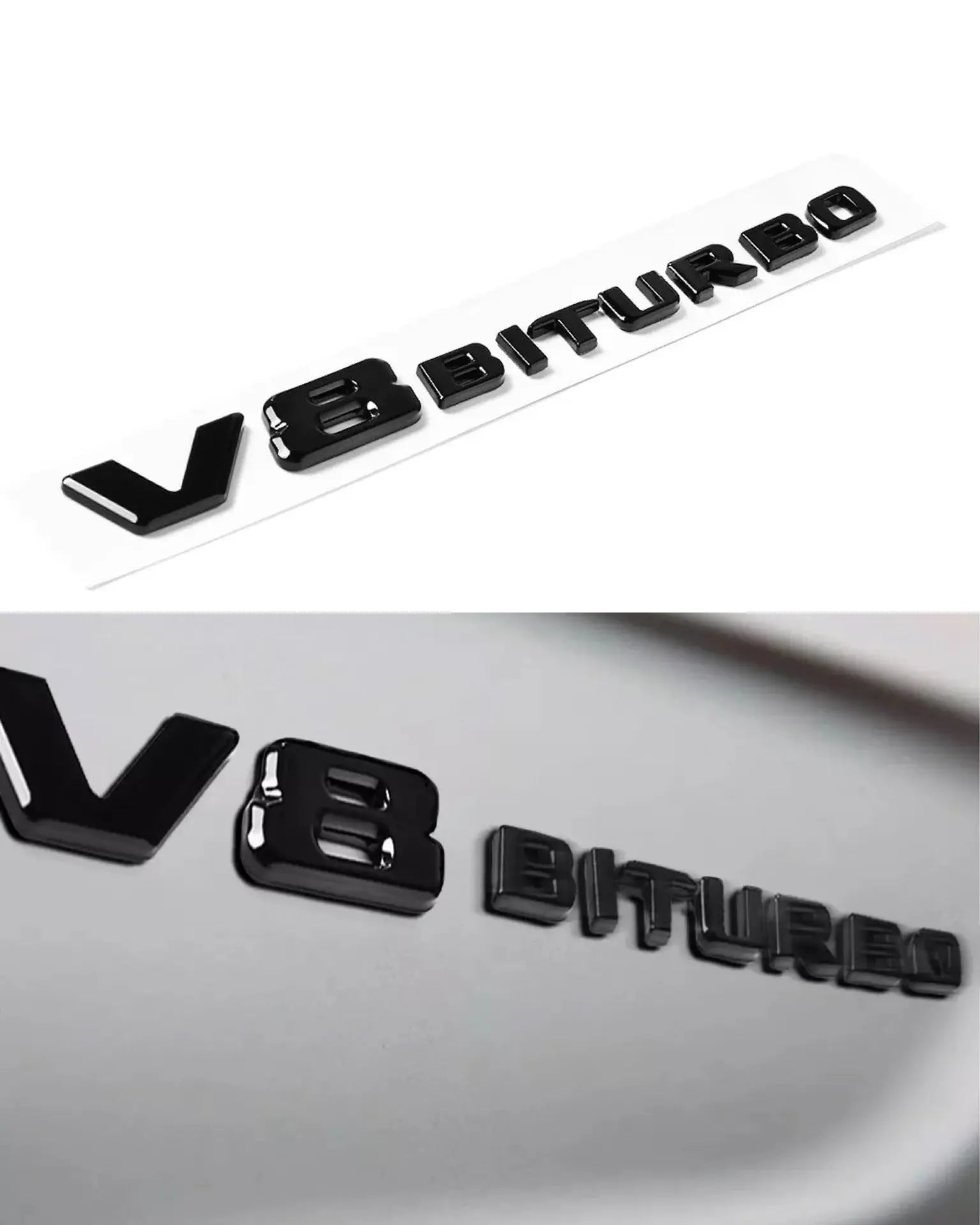 Mercedes AMG V8 Biturbo Badges Black WheelCapo