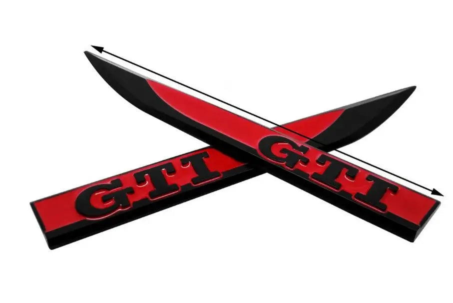 VW Golf GTI Wing Badges Black/Red WheelCapo