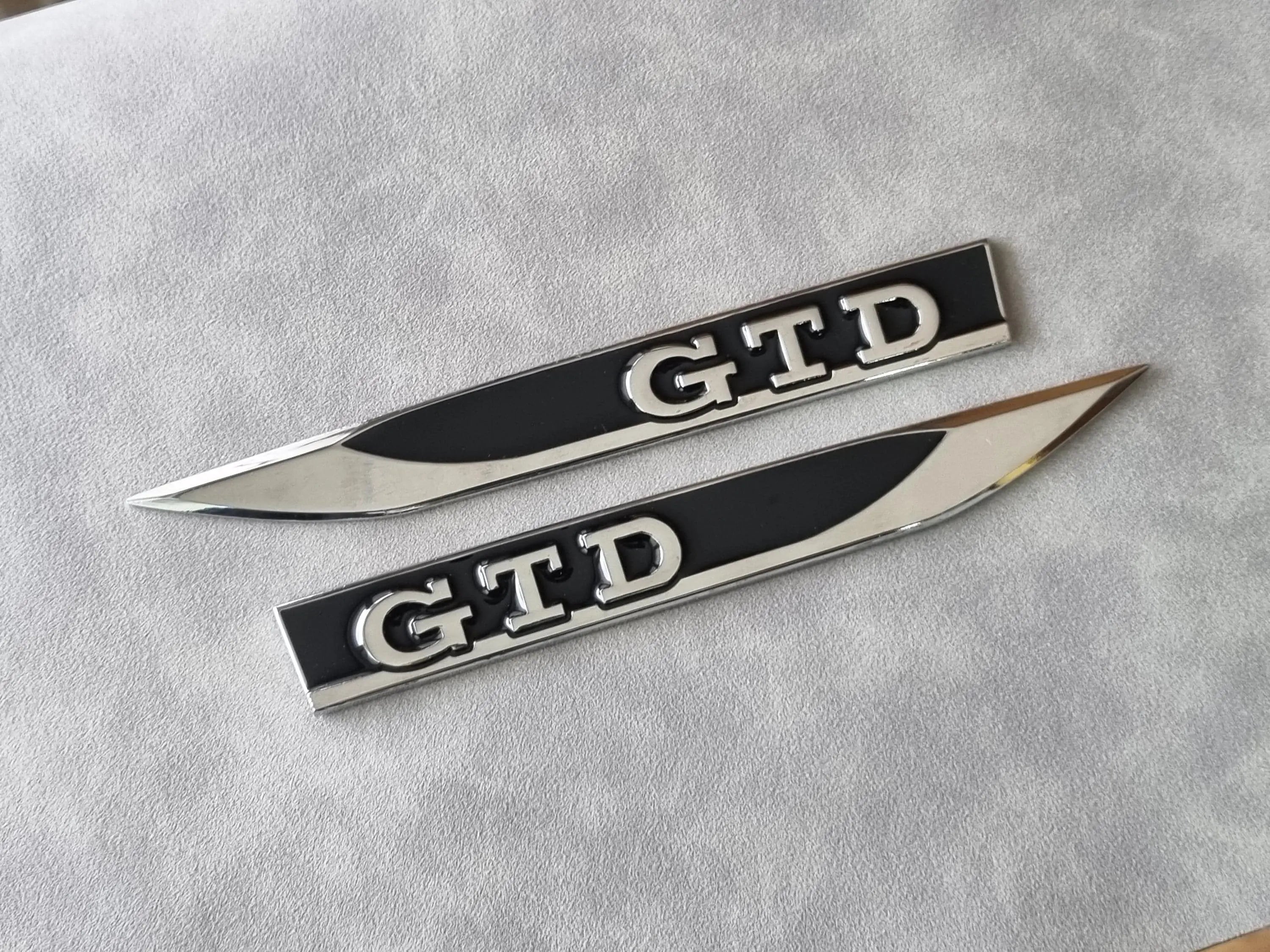 VW Golf GTD Wing Badges Black WheelCapo