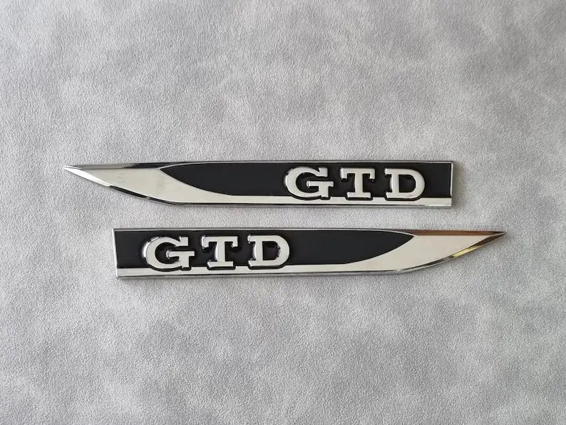VW Golf GTD Wing Badges Black WheelCapo