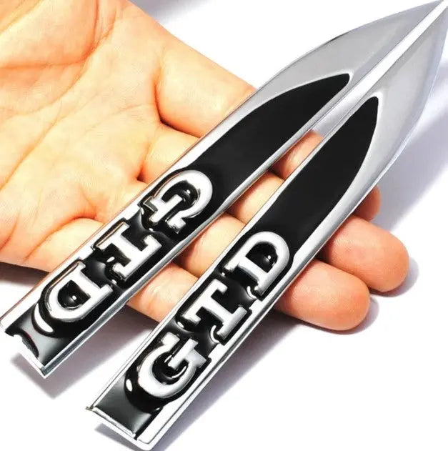 VW Golf GTD Wing Badges Black WheelCapo