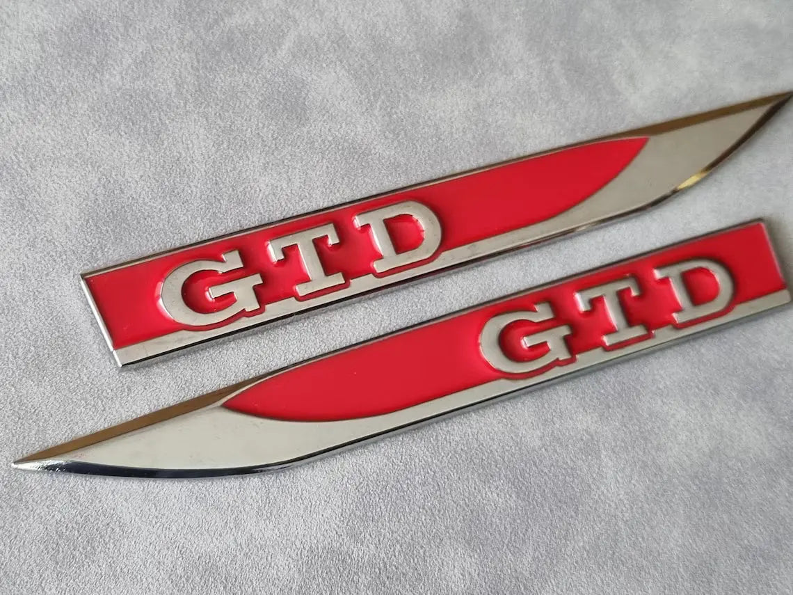 VW Golf GTD Wing Badge Red WheelCapo